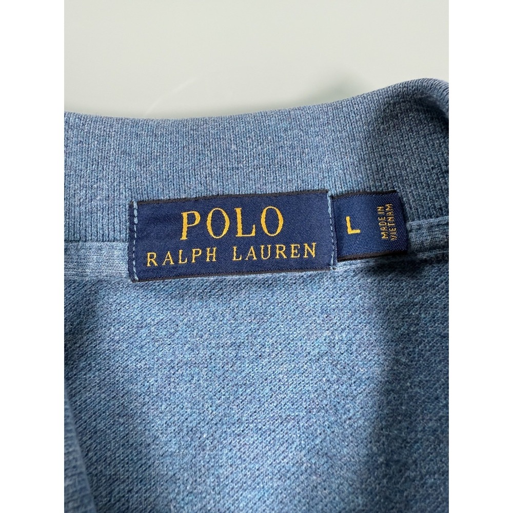 Polo Ralph Lauren Polo Shirt Mens L Short Sleeve Blue cotton Pony Preppy - Picture 3 of 10